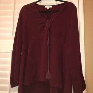 maroon flowy shirt